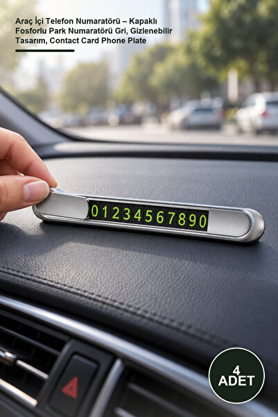 Yenilig 4 Pieces of In-Car Phone Numbers – Covered Highlighted Parking Number...