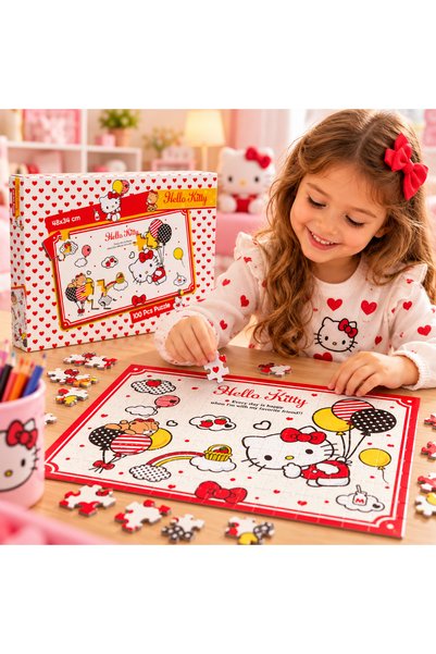 Witty لغز هالو كيتي والبالونات من بزلز 100 قطعة 48×34 سم (100 قطعة)
