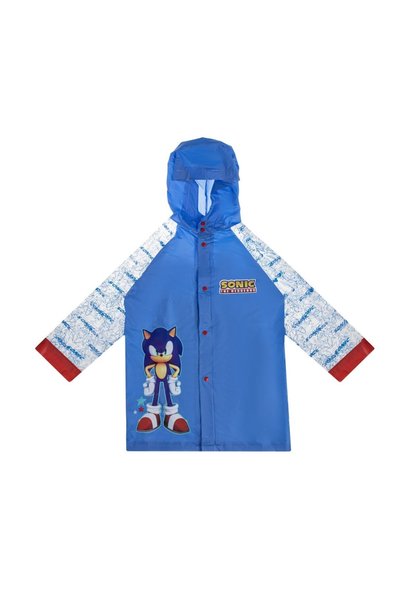OEM Pelerină Ploaie Copii Albastră Sonic, Mâneci Transparente, Glugă, Mărime ...