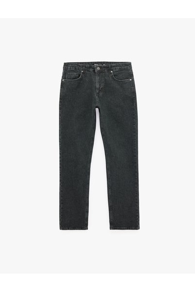 Koton Normal Waist Five-Pocket Cotton Straight Fit Jean Trousers