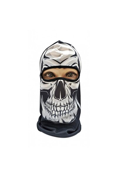 Albainox Balaclava Polyester Με Σχέδιο Σκελετός Λευκή