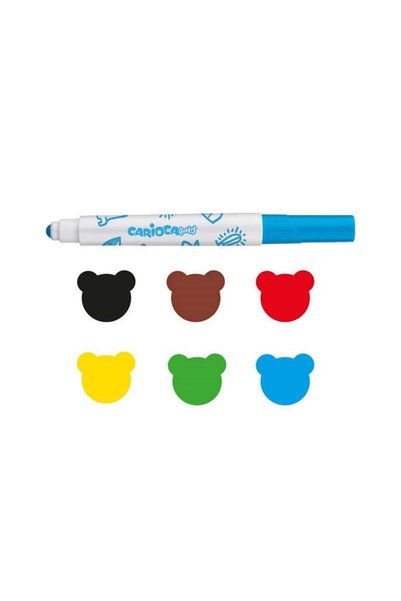 carioca Baby Jumbo Washable Felt Tip Crayons 6 Colors