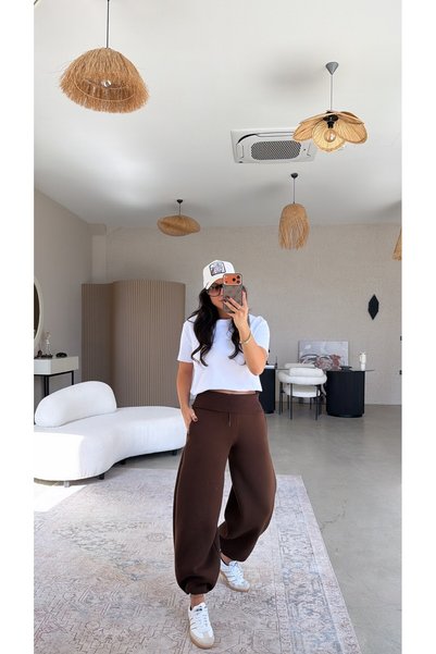 Buket Teke Brown Folded Waistband Shardonlu Brshk Model Tracksuit