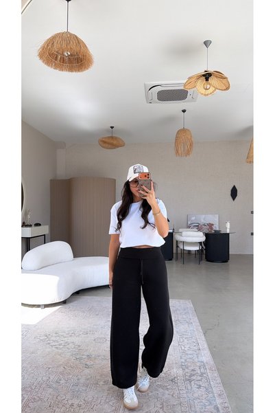 Buket Teke Black Folded Waistband Brshk Model Tracksuit