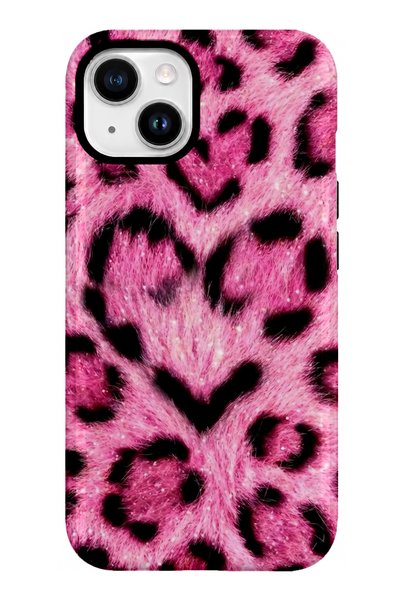 EDELFU iPhone 15 Compatible - Pink Leopard, Double Layer Cover, Glossy Surfac...