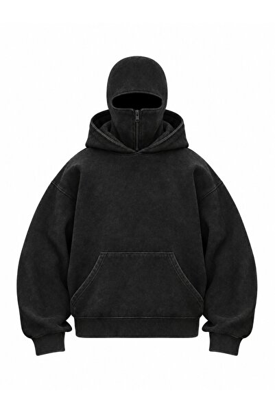 HAI COLLECTİON Hanorac unisex multicolor cu glugă și fermoar, supradimensiona...