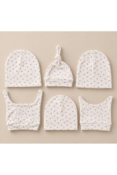 Baby Bakkal 6 Pieces Baby Beanie Double Layer Combed Cotton 100% Cotton (0-3)...