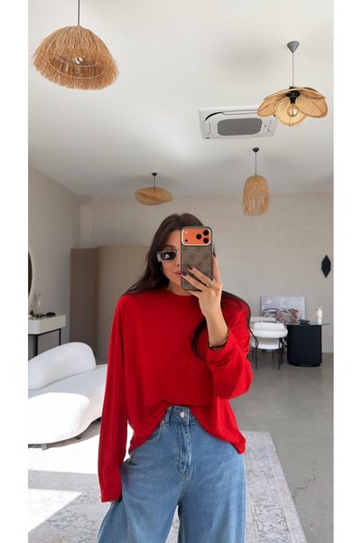 Buket Teke Red Padded Long Sleeve Basic