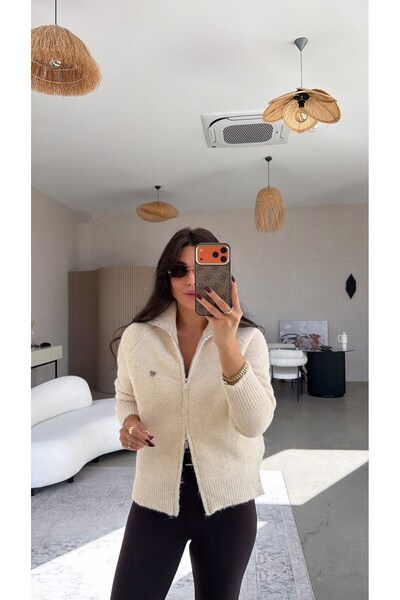 Buket Teke Bej So Love Premium Hırka