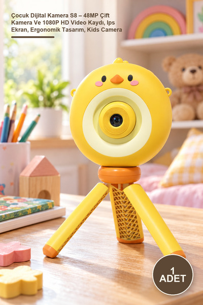 Yenilig 1 Adet Çocuk Dijital Kamera S8 – 48MP Çift Kamera Ve 1080P HD Video Kaydı, Ips Ekran, Ergonomik Tasarım, Kids Camera