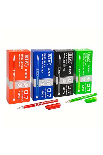 Bia Pix cu gel ieftin M-8002, 0.7mm, 144 bucăți/set cu radieră, diverse culor...