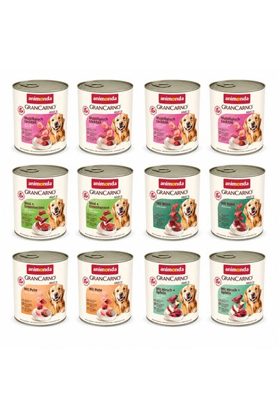 Animonda HRANĂ UMEDĂ PENTRU CÂINI GranCarno Adult MIX de Arome 12x800g