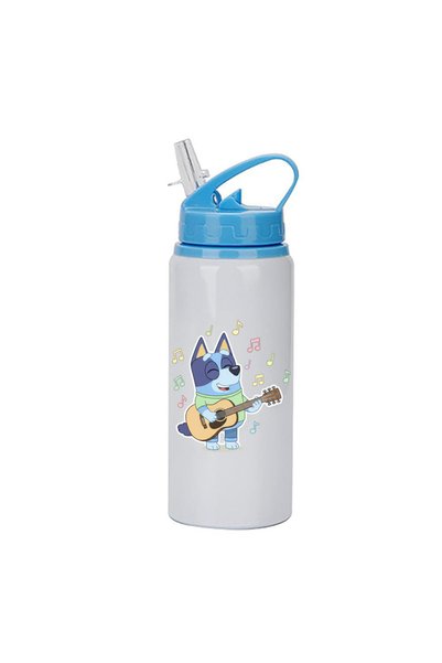 Photoretous Μπουκάλι Bluey 600ml Λευκό με Γαλάζιο Καπάκι