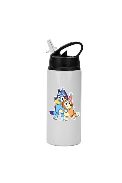 Photoretous Μπλούι Μπουκάλι 600ml Λευκό Μαύρο Καπάκι