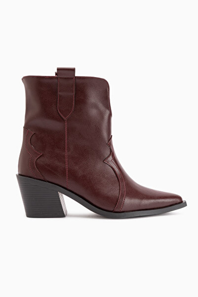 Limoya Cizme de damă Erica Burgundy cu toc stil Western