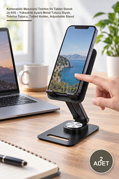 Yenilig 2 Pieces Foldable Desktop Phone and Tablet Stand Jx-035 – Height Adju...