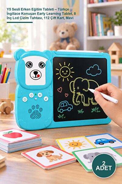 Yenilig 2 Pieces Y5 Voice Early Education Tablet – Turkish and English Speaki...