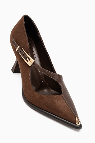 Limoya Cruse Brown Belted Women's Heeled Shoes