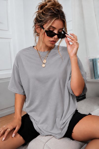 Auryne Jewelry Unisex 100% Organic Cotton Oversize T-Shirt