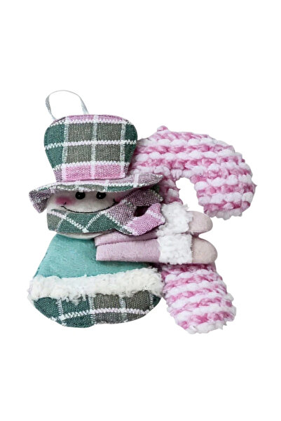 Generic Brand Christmas decoration snowman on pink stick, 17×13 cm, Polyester...