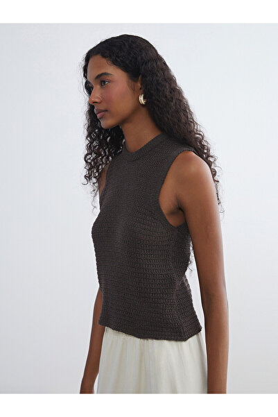 LC Waikiki Lcw Vision Brown Knitwear Women's Sweater with Nevavm Difference