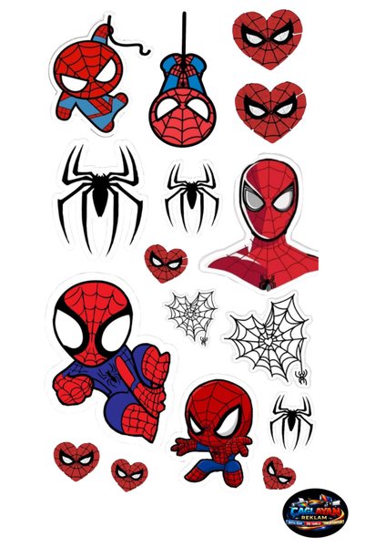 Çağlayan Reklam Örümcek Adam Mini Kahraman Sticker Seti 17x30 cm – Spider-Man...