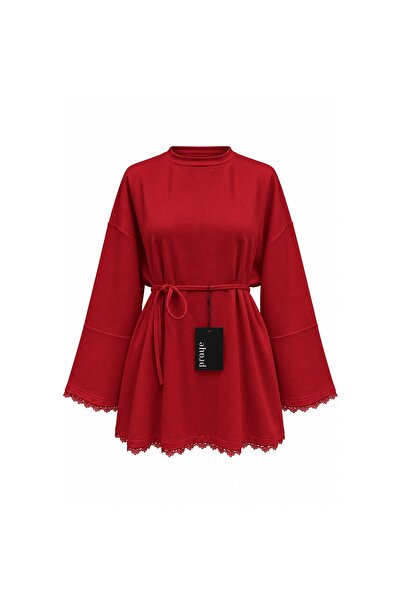 praye Dantelli Oysho Sweat Kırmızı