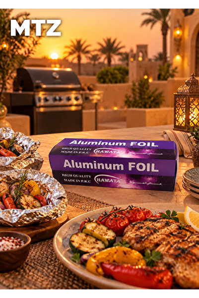 mtz Aluminum Foil Roll for Food Wrapping, Baking, Roasting and BBQ, Kitchen F...