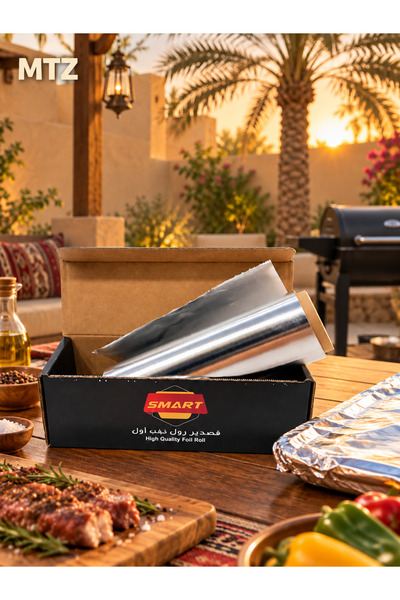 mtz Aluminum Foil Roll with Dispenser Box for Cooking, Baking, BBQ, Food Wrap...