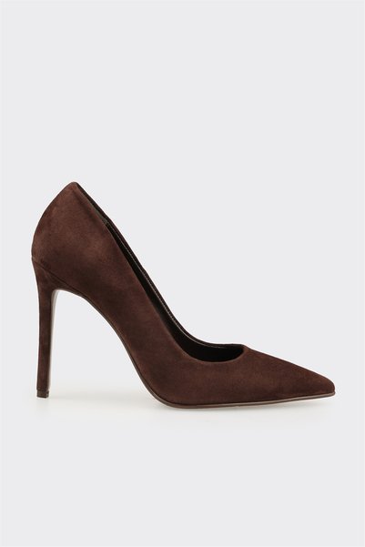 Elle Shoes Kahve Deri Kadın Stiletto