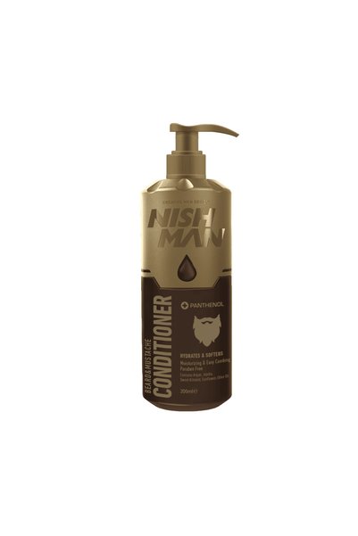NISHMAN Beard & Mustache Conditioner Panthenol Hydrates & Softens 200ml