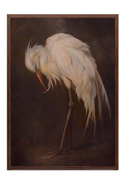 Postifull Elegant Heron Poster – Brown Framed Artwork No:180262