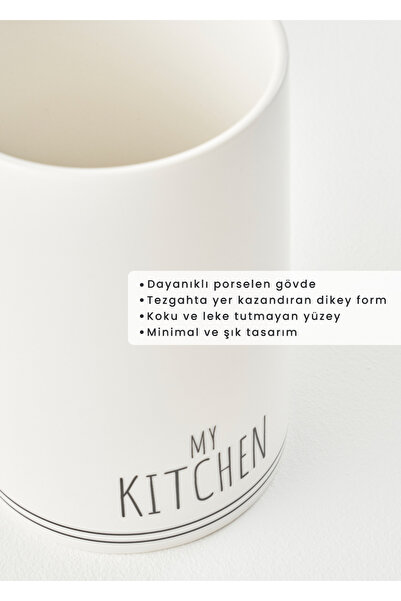 Bella Maison My Kitchen Porselen Dik Kaşıklık Beyaz (9,6x14,3 cm)
