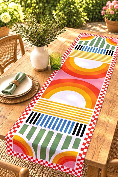 EVPANYA Abstract Colors Patterned Runner / Tablecloth / Placemat