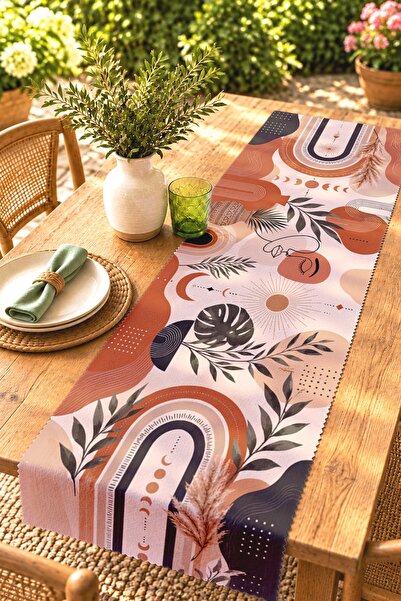 EVPANYA Bohemian Silhouettes and Rainbow Pattern Runner/Tablecloth/Placemat