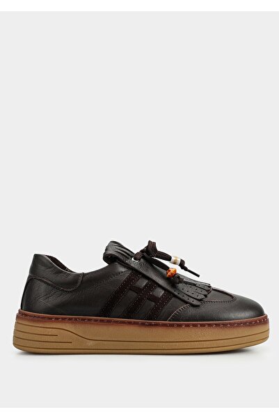 Provoq Brown Leather Women's Sneakers