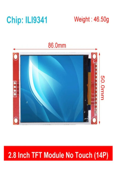 Genel Markalar 2.8-inch SPI TFT Screen Module - 240x320 Pixels, ILI9341 (DOKU...