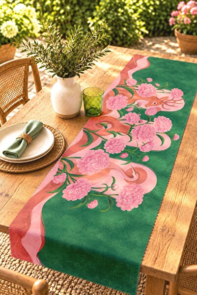 EVPANYA Bohemian Floral and Animal Patterned Runner / Tablecloth / Placemat