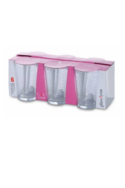 Paşabahçe LOOP Tumbler Set, 215 ml, 6-Piece, Clear