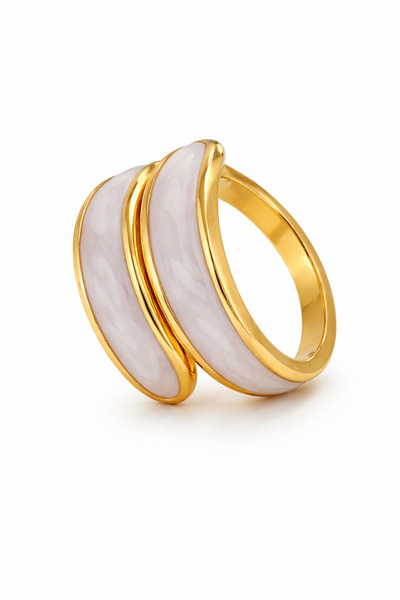 YVA Jewelry Inel din inox placat cu aur waterproof "Enyo"