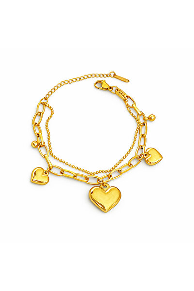YVA Jewelry Brățară dublă din inox placat cu aur waterproof "Agape"