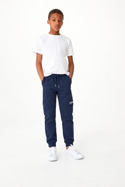 Joi Kids Boys and Teenagers Cargo Cap Detailed Off Printed Ribbed Jogger Swea...