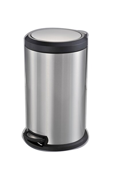 AVCI HOME MAKER 40L Stainless Steel Pedal Bin with Swing Top Lid, Silver / Black