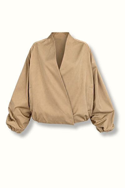 Sezgi Tekin Double-Breasted Collar Camel Coat