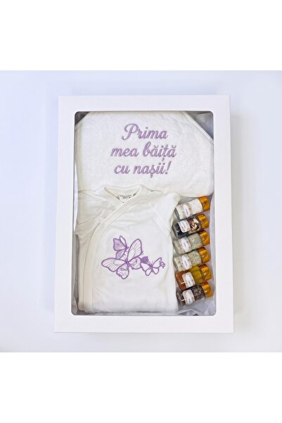 OEM Set pentru prima baie a bebelușului, Body, Prosop cu glugă, 6 recipiente ...