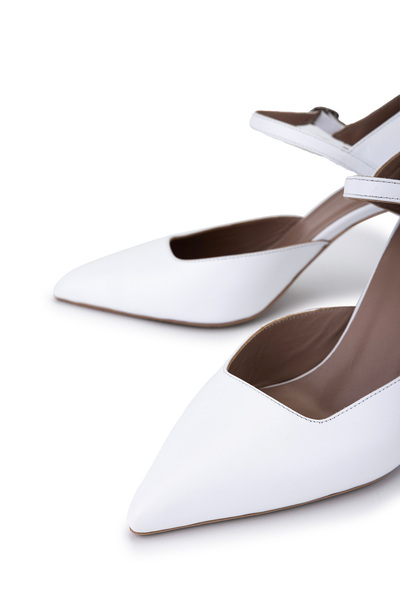 Tamer Tanca Women's Genuine Leather White Heeled Shoes