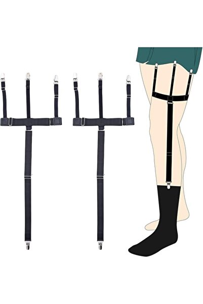 GENERAL Men Shirt Stays Adjustable Elastic Shirt Garter Shirts Holder with No...