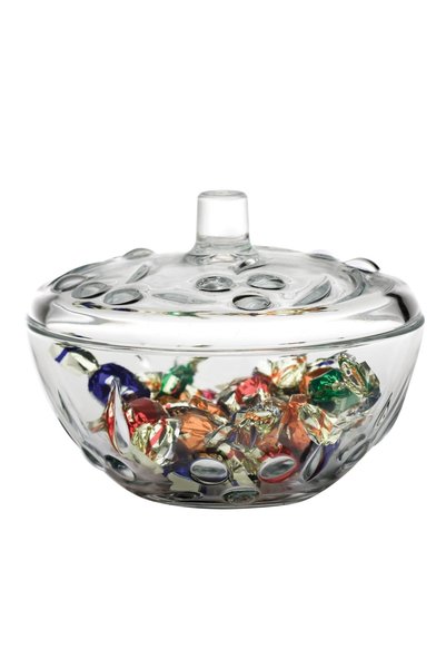 Paşabahçe PERLA Glass Candy Box with Lid, 112 x 140 mm, Clear