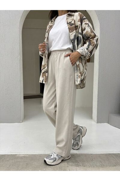 Lunsera Store Washable Trousers with Pockets-Stone