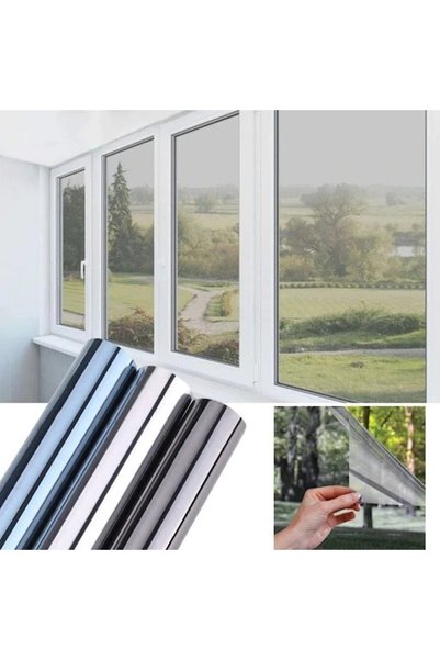 OEM Autocolant oglindă pentru ferestre interioare, 60 x 300 cm, gri